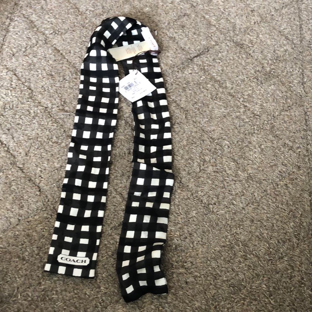 Coach Gingham Silk Hair Scarf